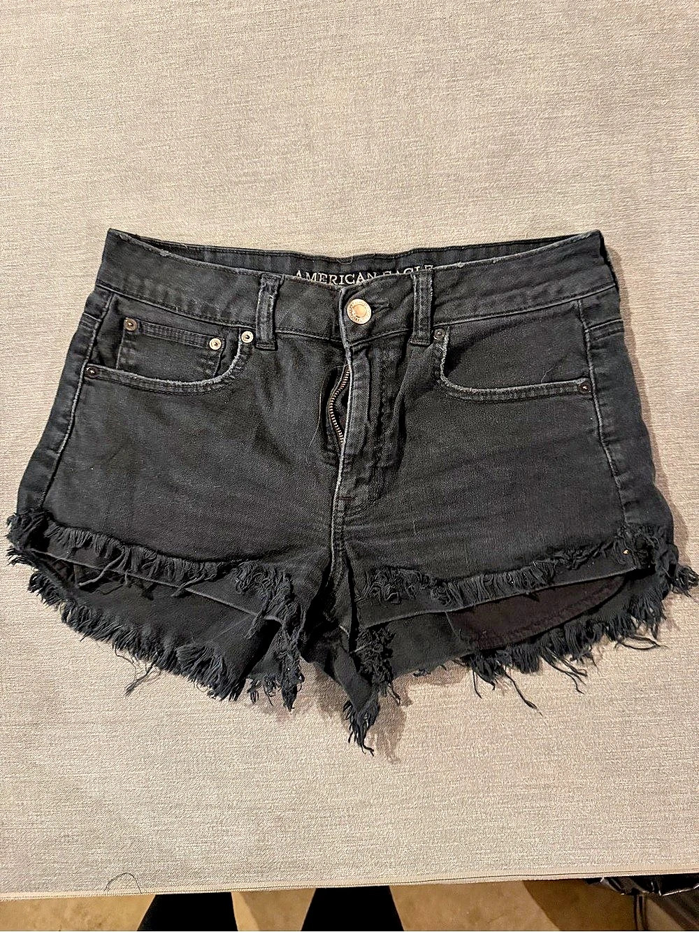 American Eagle Outfitters High Rise Festival Short Black Denim Shorts